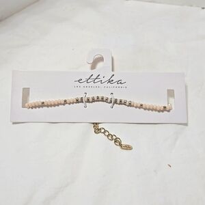 Ettika Tulum White Pink Stone Beaded Choker Necklace Romantic Chic and Feminine